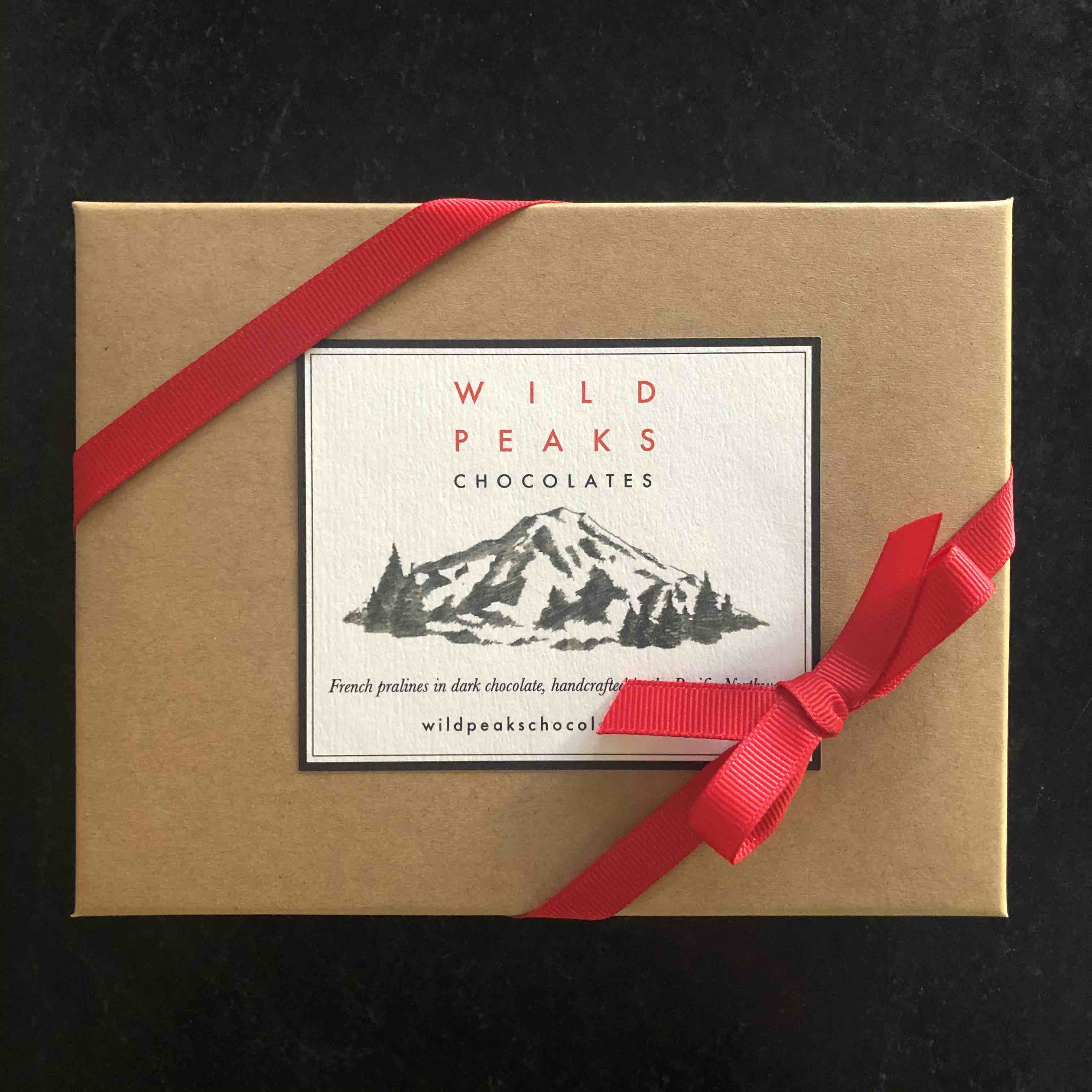 Praline Chocolates box of 12 by Wild Peaks, Redmond, WA