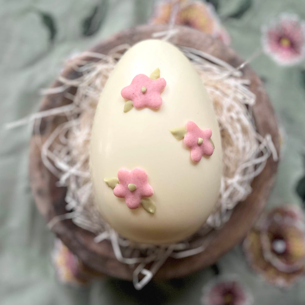 White chocolate hollow egg for Easter