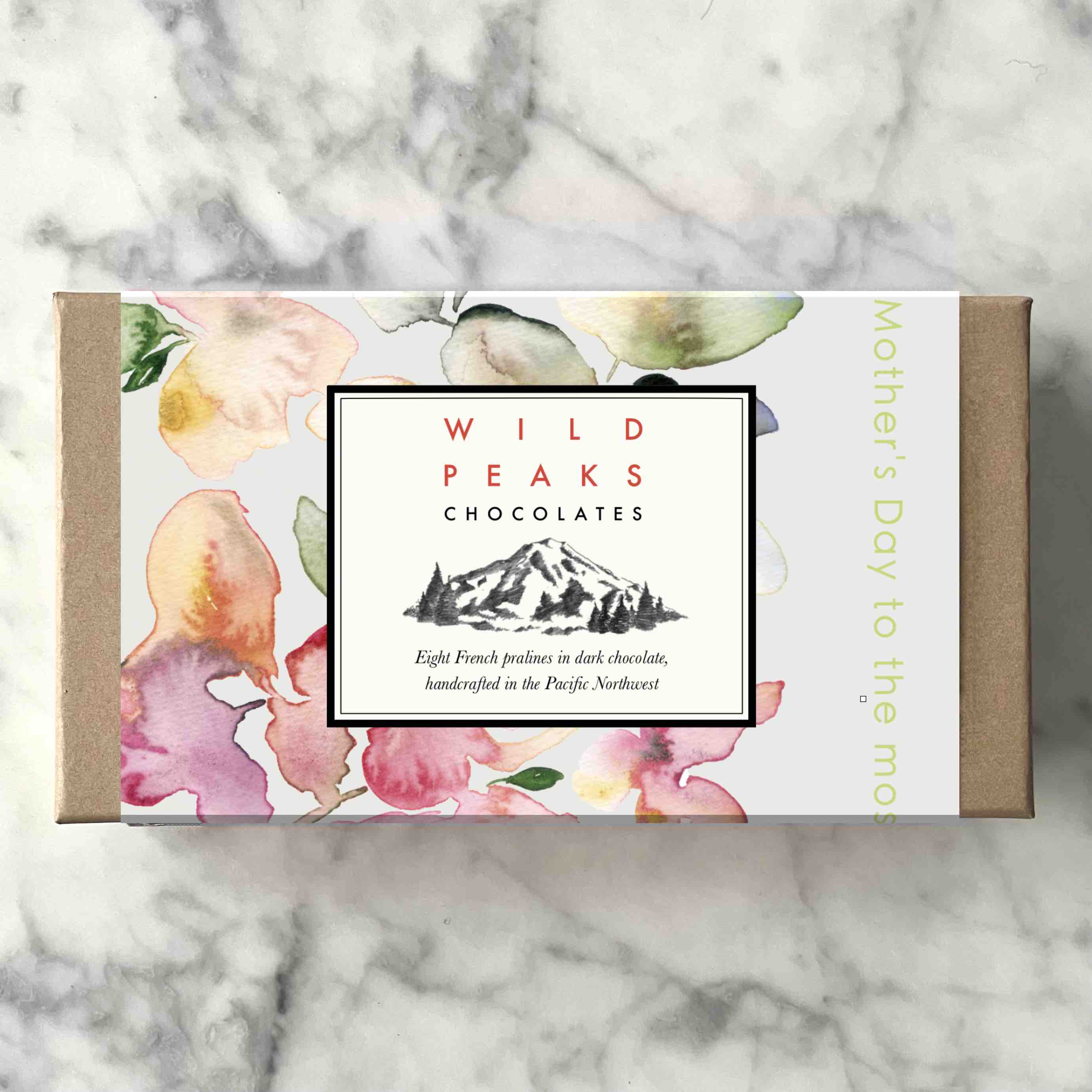 Mother's Day chocolate box of 8 by Wild Peaks Chocolates (PNW - Seattle area)